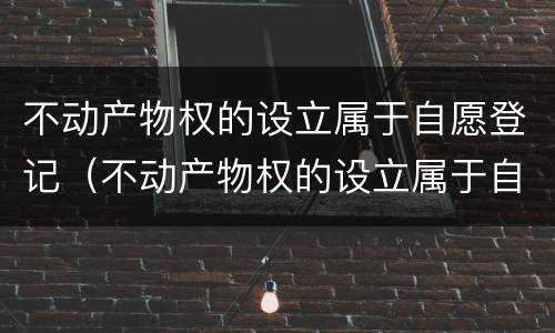 不动产物权的设立属于自愿登记（不动产物权的设立属于自愿登记吗）