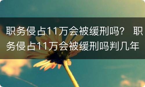 职务侵占11万会被缓刑吗？ 职务侵占11万会被缓刑吗判几年