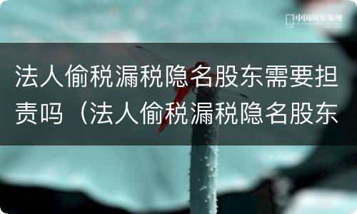 法人偷税漏税隐名股东需要担责吗（法人偷税漏税隐名股东需要担责吗）