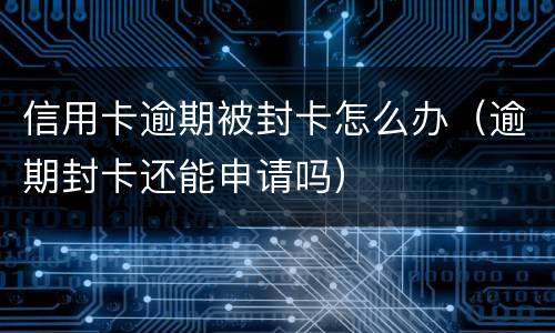 信用卡逾期被封卡怎么办（逾期封卡还能申请吗）