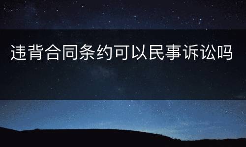 违背合同条约可以民事诉讼吗