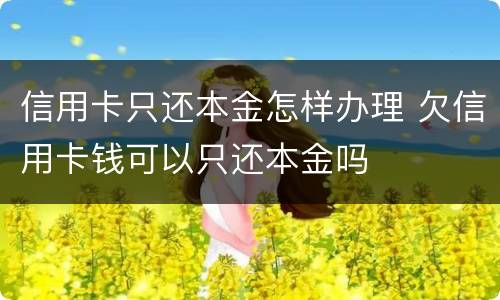 信用卡只还本金怎样办理 欠信用卡钱可以只还本金吗