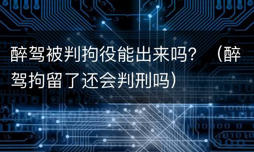 醉驾被判拘役能出来吗？（醉驾拘留了还会判刑吗）