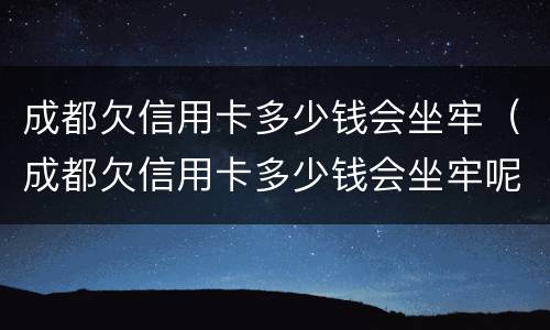 成都欠信用卡多少钱会坐牢（成都欠信用卡多少钱会坐牢呢）