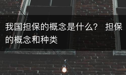 我国担保的概念是什么？ 担保的概念和种类