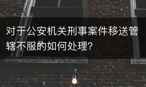 对于公安机关刑事案件移送管辖不服的如何处理？