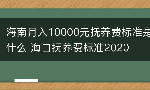 海南月入10000元抚养费标准是什么 海口抚养费标准2020