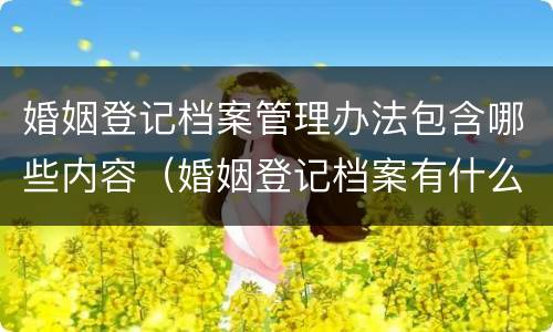 婚姻登记档案管理办法包含哪些内容（婚姻登记档案有什么内容）