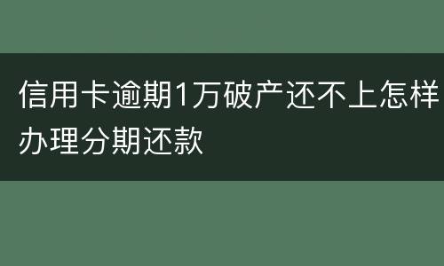 信用卡逾期1万破产还不上怎样办理分期还款