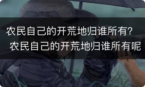 农民自己的开荒地归谁所有？ 农民自己的开荒地归谁所有呢