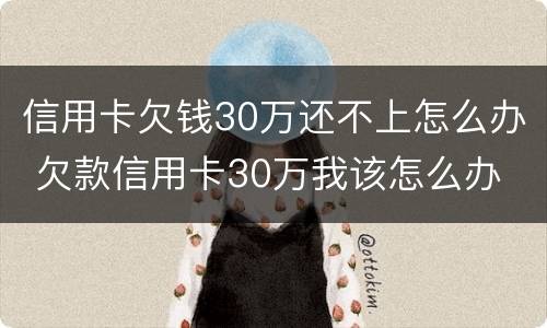 信用卡欠钱30万还不上怎么办 欠款信用卡30万我该怎么办