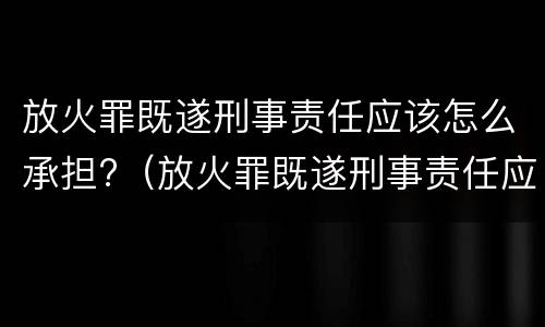放火罪既遂刑事责任应该怎么承担?（放火罪既遂刑事责任应该怎么承担呢）