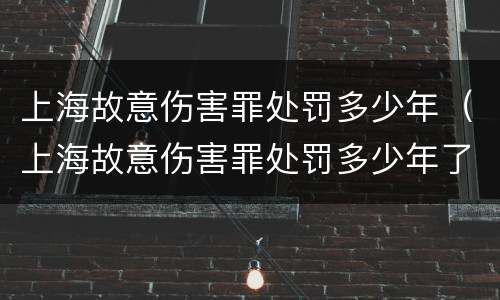 上海故意伤害罪处罚多少年（上海故意伤害罪处罚多少年了）