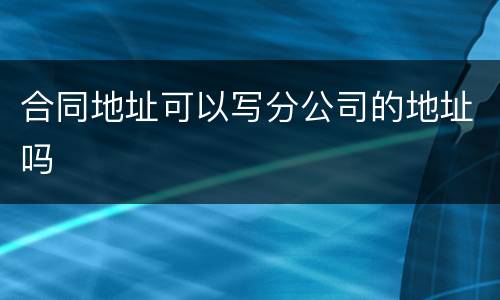 合同地址可以写分公司的地址吗