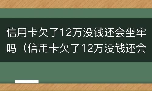 信用卡欠了12万没钱还会坐牢吗（信用卡欠了12万没钱还会坐牢吗知乎）
