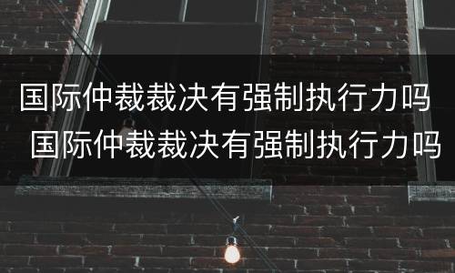 国际仲裁裁决有强制执行力吗 国际仲裁裁决有强制执行力吗为什么
