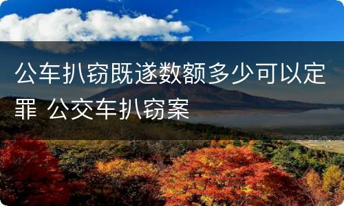 公车扒窃既遂数额多少可以定罪 公交车扒窃案