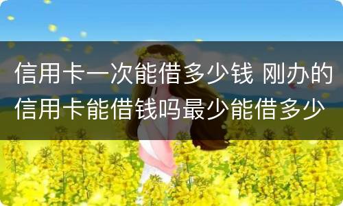 信用卡一次能借多少钱 刚办的信用卡能借钱吗最少能借多少