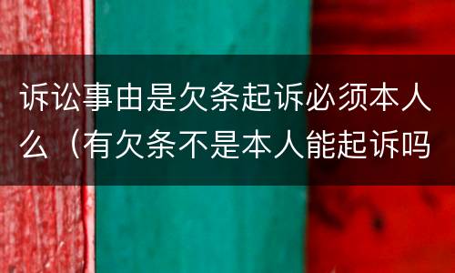 诉讼事由是欠条起诉必须本人么（有欠条不是本人能起诉吗）