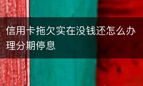 信用卡拖欠实在没钱还怎么办理分期停息