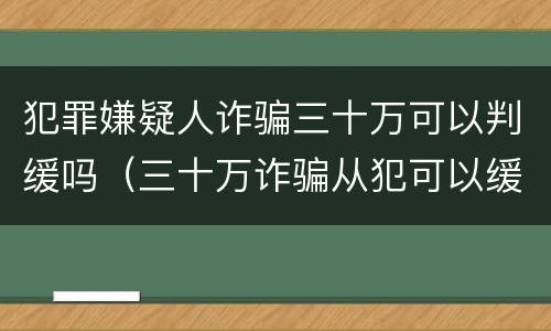 犯罪嫌疑人诈骗三十万可以判缓吗（三十万诈骗从犯可以缓刑吗）