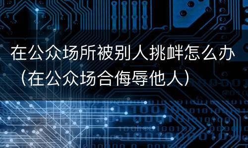 在公众场所被别人挑衅怎么办（在公众场合侮辱他人）
