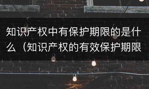 知识产权中有保护期限的是什么（知识产权的有效保护期限是）