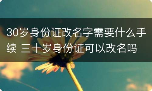 30岁身份证改名字需要什么手续 三十岁身份证可以改名吗