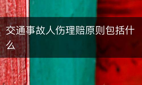 交通事故人伤理赔原则包括什么