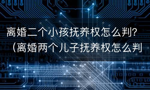 离婚二个小孩抚养权怎么判？（离婚两个儿子抚养权怎么判定）