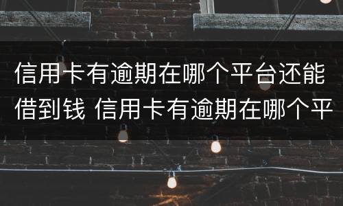 信用卡有逾期在哪个平台还能借到钱 信用卡有逾期在哪个平台还能借到钱有营业执照
