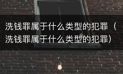 洗钱罪属于什么类型的犯罪（洗钱罪属于什么类型的犯罪）