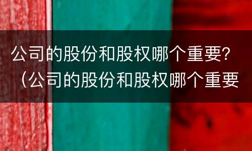 公司的股份和股权哪个重要？（公司的股份和股权哪个重要一些）