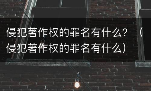 侵犯著作权的罪名有什么？（侵犯著作权的罪名有什么）