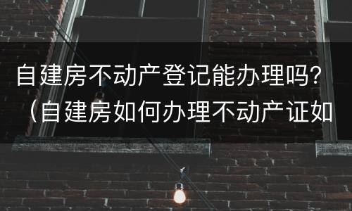 自建房不动产登记能办理吗？（自建房如何办理不动产证如何办理）