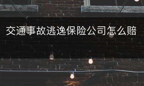 交通事故逃逸保险公司怎么赔