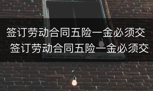 签订劳动合同五险一金必须交 签订劳动合同五险一金必须交五险吗