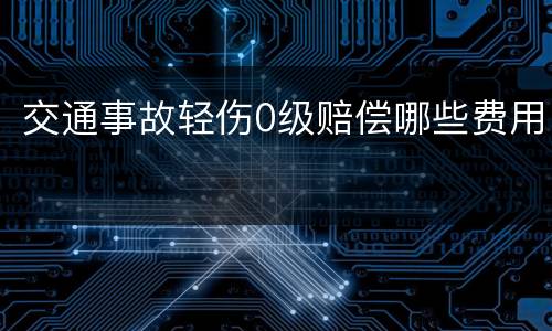 交通事故轻伤0级赔偿哪些费用