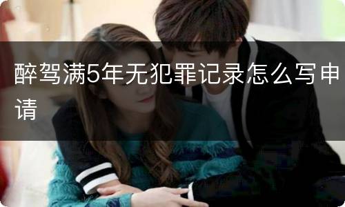 醉驾满5年无犯罪记录怎么写申请