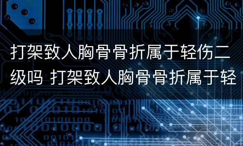 打架致人胸骨骨折属于轻伤二级吗 打架致人胸骨骨折属于轻伤二级吗怎么判刑