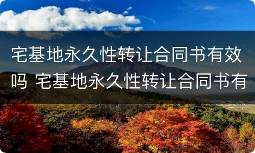 宅基地永久性转让合同书有效吗 宅基地永久性转让合同书有效吗怎么写