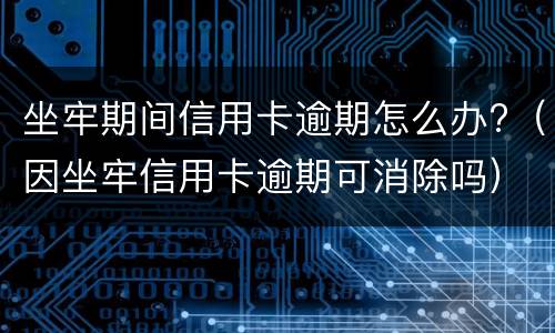 坐牢期间信用卡逾期怎么办?（因坐牢信用卡逾期可消除吗）