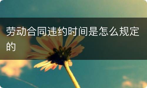 劳动合同违约时间是怎么规定的