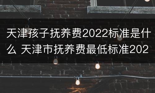 天津孩子抚养费2022标准是什么 天津市抚养费最低标准2021