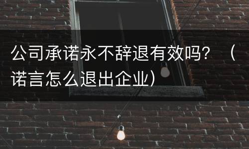公司承诺永不辞退有效吗？（诺言怎么退出企业）