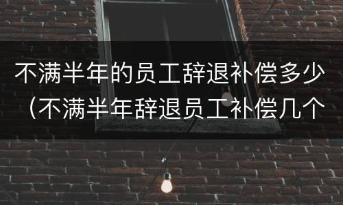不满半年的员工辞退补偿多少（不满半年辞退员工补偿几个月工资）