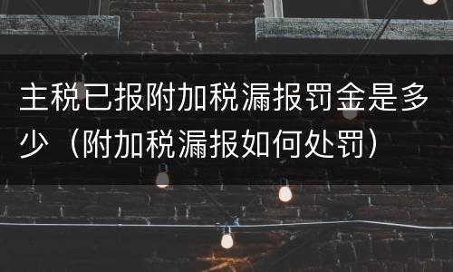 主税已报附加税漏报罚金是多少（附加税漏报如何处罚）
