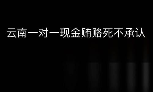 云南一对一现金贿赂死不承认