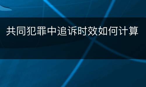 共同犯罪中追诉时效如何计算