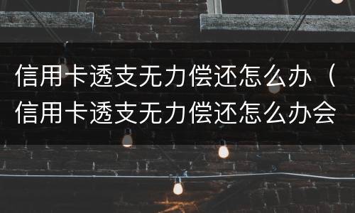 信用卡透支无力偿还怎么办（信用卡透支无力偿还怎么办会封房子吗）